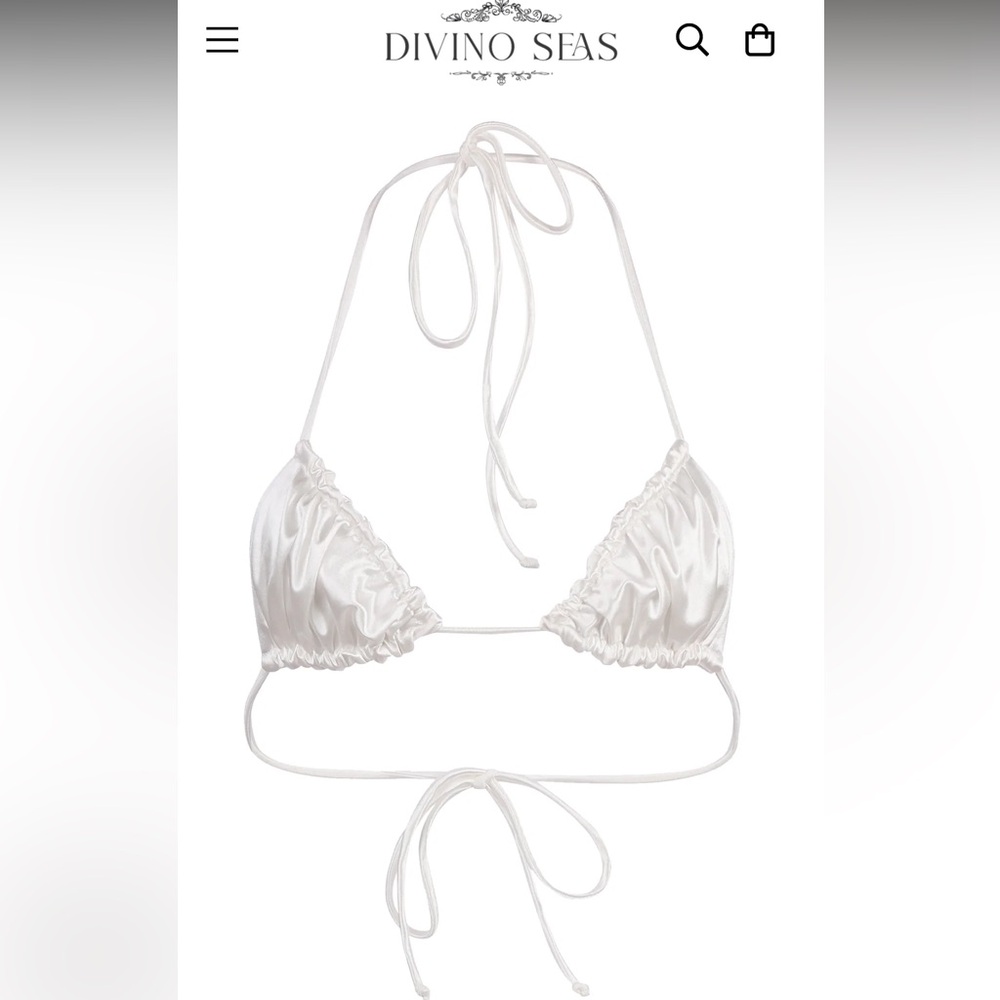 White Satin Bikini Set